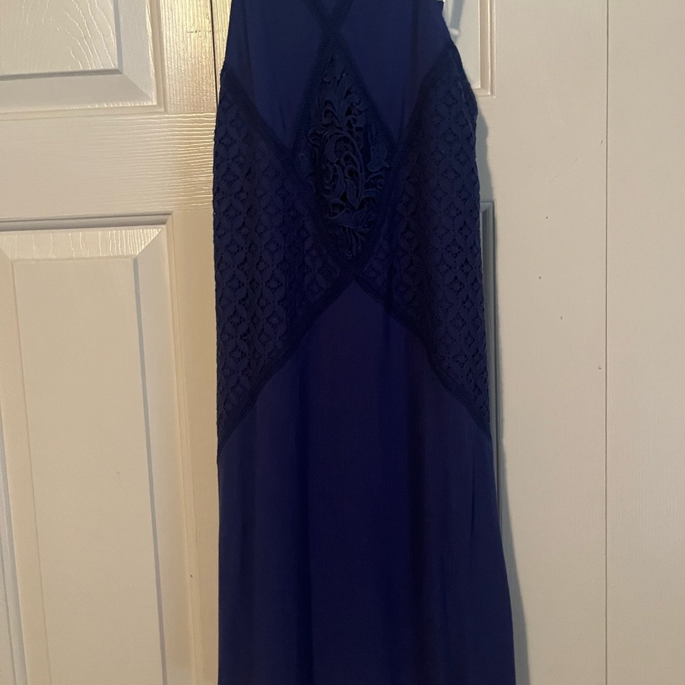 Xhilaration Navy Maxi Dress with Lace Detail